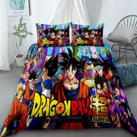 Housse De Couette Imprimee 3d Dragon Ball Pour Enfants, Adolescents Et Adultes, Housse De Couette En Microfibre Douce Avec Fermeture Éclair