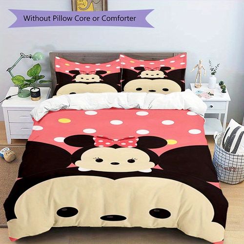 Fond Rose Mickey Et Minnie Pin Poupée Cadeau D'anniversaire Créatif Decoration De Noël Ambiance De Noël Halloween Thanksgiving Cadeau De Vacances Motif Imprime