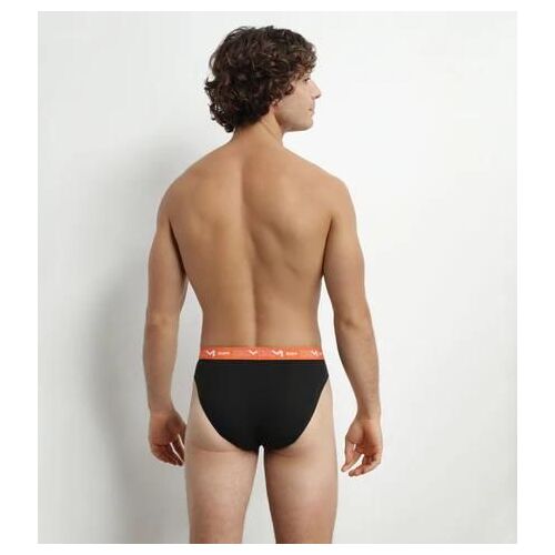 Dim Lot De 3 Slips Homme Noir À Ceinture Orange Vert Dim Coton Stretch