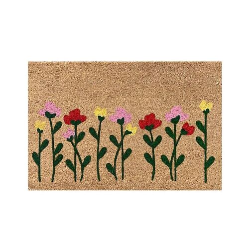 4pcs Paillassons D'été Fleurs Paillassons Paillassons Tapis De Sol D'été