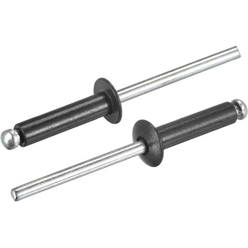 Rivets aveugles,4mm x 16mm Aluminium Ouvert Terminal Plat Rond Tête Rivet pour Assemblage Métal Plaque,Noir 50 Pcs