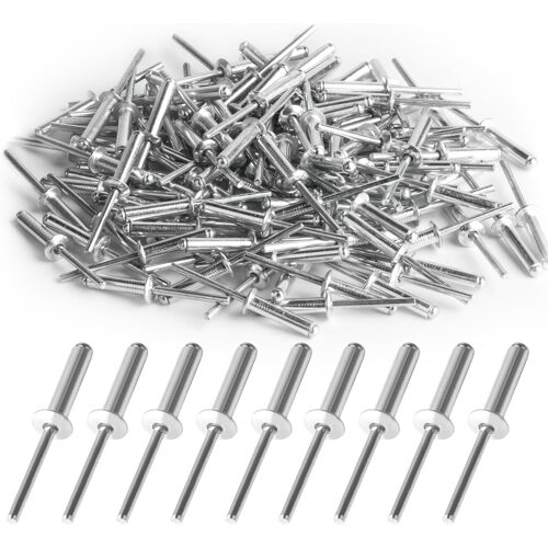 Lot de 120 rivets aveugles,assortiment de rivets pop 4,8 mm x 20 mm,rivets aveugles en aluminium à grande bride,rivets pop argentés,rivets en aluminium pour métal,bois,rivets en plastique 20 mm