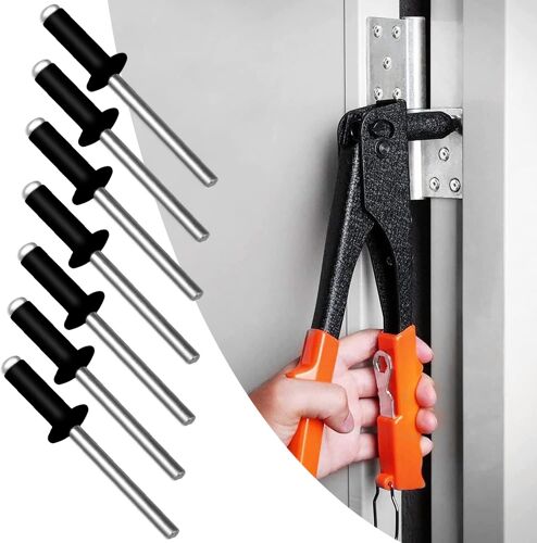 Rivet Pop Rivets Plaque Immatriculation Noir Aluminium pour Pince a Rivet 100 Pcs Rivets Aveugles Rivet 4 mm x 6 mm Rivet Inox Plein Alu Pop Tete Large pour Métal Bois Plastique (4 mm x 6 mm)