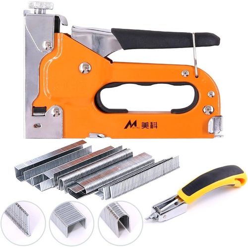 Kit 3 En 1 Pour Agrafes Avec Extracteur D'agrafes,Outil De Pistolet À Main En Acier Au Carbone Pour Tapisserie,Matériel De Fixation,Décoration,Menuiserie,Meubles,S26,Staple Gun Kit