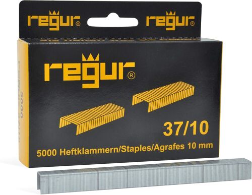 Serre-Câbles Fins Type 37 Galvanisés-5 000 Pièces De Longueur 37/10 Mm-Agrafes Pour La Fixation De Tissus,Cuir,Textiles Ainsi Que Pour L'artisanat Et La Décoration