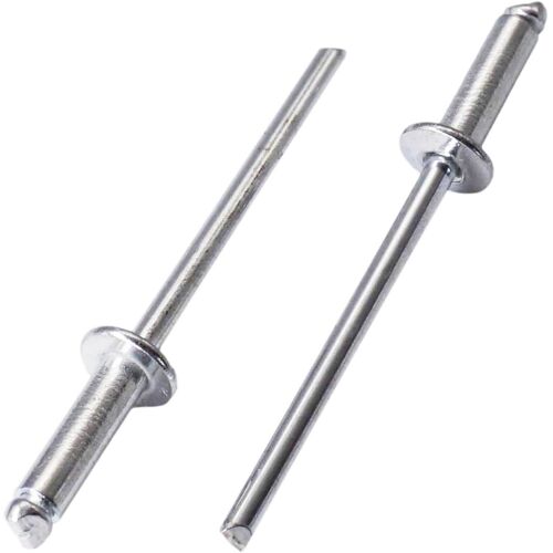 Lot de 100 rivets aveugles en acier zingué 3 x 10 mm avec mandrin en acier et tête bombée DIN 7337