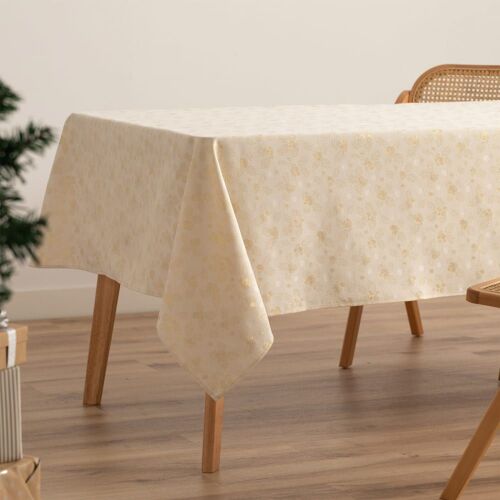 Nappe De Noël En Coton Jacquard Écru 140x200 Cm