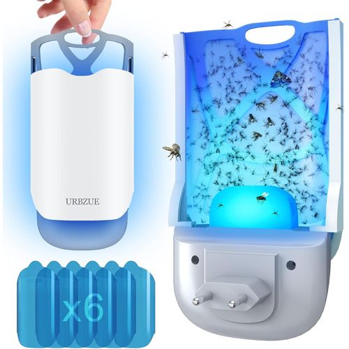 KALANKA-Pièges Anti Moucherons Interieur | Essentials Recharges pour Piège Lumineux | pour Moucherons, Mites, Mouches à Fruits et Mouches(1 Appareils + 6 Recharges)
