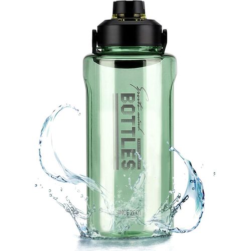 Checarzhn--No1-Bouteille D'eau De 1,8 L Avec Poignée, Large Goulot Étanche, Sans Bpa Pour Vous Assurer Que Vous Buvez Assez D'eau Pour Le Fitness, La Salle De Sport Et L'extérieur (Vert)