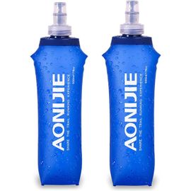 Sept-Flacon Souple Pliable Bouteilles D'eau De Course Flacon Pliable Pour Sac D'hydratation Cyclisme Marathon Course Randonnée (500ml/16.9oz - Paquet De 2)