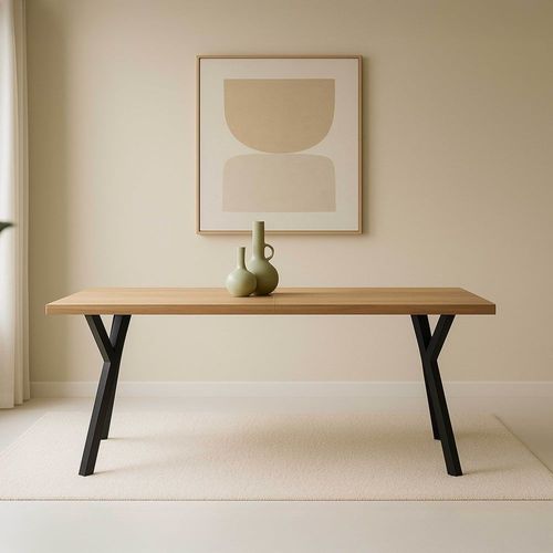 Table À Manger Extensible Rectangulaire En Mdf Bois 160/240 Cm