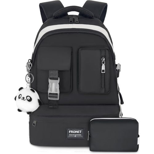 Cartable fille primaire collège, sac à dos scolaire ado/femme, 45x32x20cm, imperméable, portable 16 pouces,