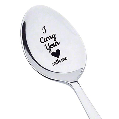 (B) Cuillère À Café Gravée Avec Des Lettres, Long Manche, Surface Miroir, Antirouille, Facile À Nettoyer, Ustensiles, Cuillère À Repas En Acier Inoxydable De Qualité Alimentaire