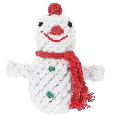 Bonhomme De Neige En Forme De Chien À Mâcher Jouet Jouet De Dentition Pour Chien Jouet De Dentition Tissé À La Main Chien À Mâcher Jouet Chiot Approvisionnement