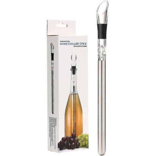 Refroidisseur À Vin 3 En 1 En Acier Inoxydable Avec Aérateur Et Bec Verseur, Refroidisseur À Vin Rapide Sans Glaçons - Accessoire Idéal Pour Le Vin, Hw