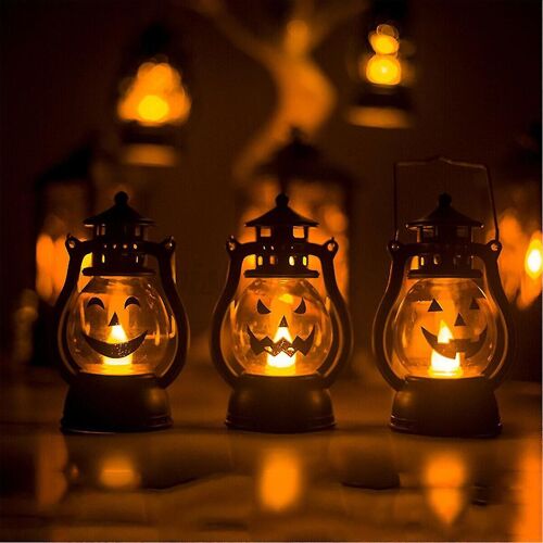 Décoration d'Halloween suspendu LED citrouille lanterne lampe lumière bar fête 3PCS
