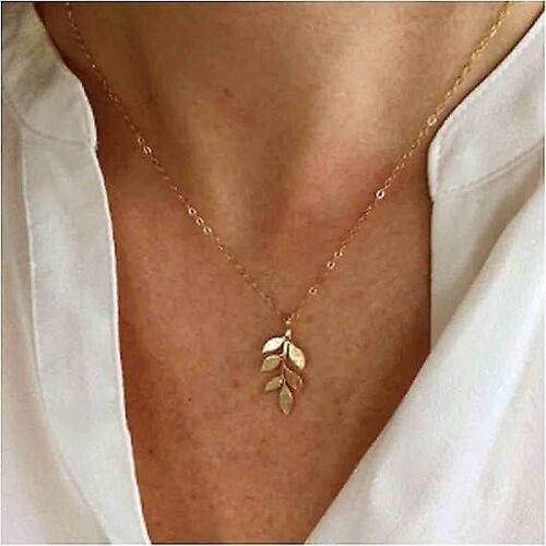 Boho Feuille Pendentif Collier Or Feuille D'olivier Collier Ras De Cou Vintage Botanique Collier Bijoux Pour Wo