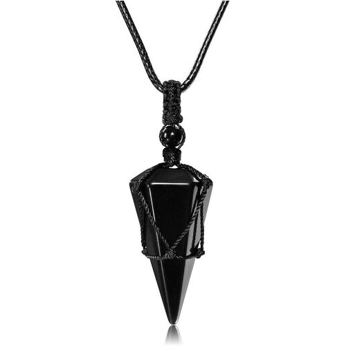 Collier De Pierre De Cristal De Guérison Pour Hommes Pierre Précieuse Naturelle À Facettes Point Pendentif Collier Bijoux