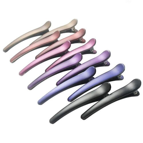 Pinces À Cheveux Pour Le Coiffage,12 Pcs Antidérapant Coloré En Plastique Bec De Canard Alligator Barrettes De Cheveux Épingles Pour 