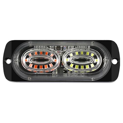 2pcs Camion Camion 12-24v Signal Latéral De Voiture Feu D'avertissement 24led Feu Clignotant Ultra-Mince (Rouge Blanc)