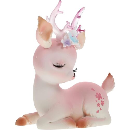 Bébé Cerf Figurine Cake Topper Mini Statue Biche Renne Fauve Décor Miniature Woodland Animal Table D