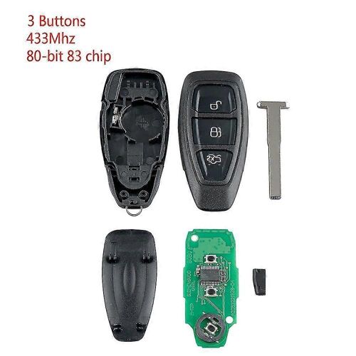 Voiture Smart Remote Key 3 Boutons Fit Pour Ford Focus C-Max Mondeo Kuga Fiesta B-Max 433mhz