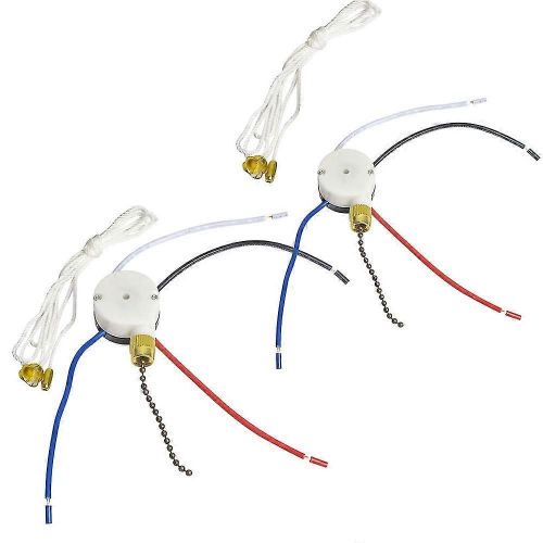 Interrupteur à tirer pour ventilateur de plafond,ZE-208S E89885 3 vitesses 4 fils Interrupteur de ventilateur Tirer sur cordon de chaîne Interrupteur Lumières de ventilateur