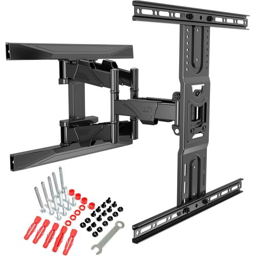 VornixorSarlshop-Support Mural TV Orientable Robuste pour écrans 45-75 Pouces LED LCD Support TV avec VESA Max de 600 x 400 mm, jusqu'à 45,5 kg, Certificat TÜV GS 2020-P6 Noir