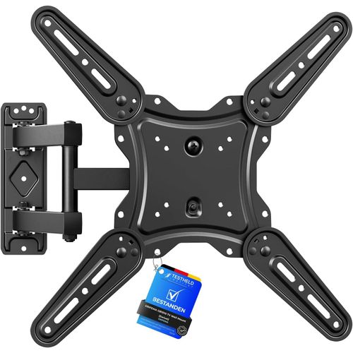 Support Mural Tv 26-65 Pouces - Fixation Murale Tv Peut Contenir Jusqu'À 35Kg, Accroche Television Mural Orientable (± 90°), Incline (+ 6°, -12°) Et Étend, Support Vesa Pour Tv Plat/Incurvé