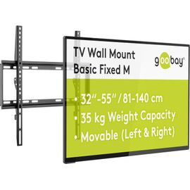 49730 Support Mural Tv Pour Écrans Et Télév Urs De 32-55 Pouces (81-140 Cm) - Fixation Murale Tv Avec Une Capacité De Charge . De 35 Kg Accroche Television Mural Vesa 400 X 400 Noir