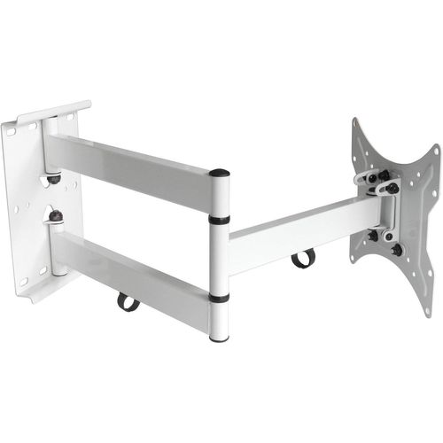 Support Mural Tv 15-55 Pouces - Fixation Murale Tv Peut Contenir Jusqu'À 45 Kg, Accroche Television Mural Orientable (± 90°), Incline (12°) Et Étend, Blanc Modèle: L22W