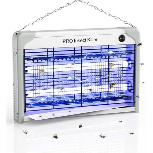 ASFASFq-6020-PS 2400V Lampe UV Anti Moustique Interieur, 20W Piège à Insectes Volants Electrique, Tueur d'insectes pour Moustique Efficace pour Cuisine Salon Restaurant Fermes Entrepôts Hôpitaux