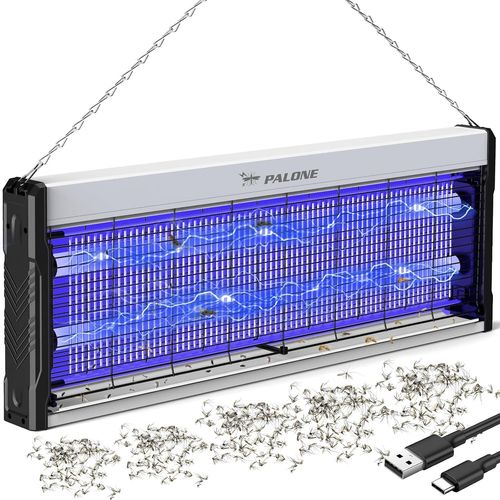 jum-Lampe Anti Moustique 4000V Uv Tueur D'Insectes Électrique Anti Insectes Répulsif Efficace Large Gamme Pour Intérieur Et Extérieur Avec Câble De Charge Usb De 1.5 M(65.8 * 24.5 * 5.7Cm)