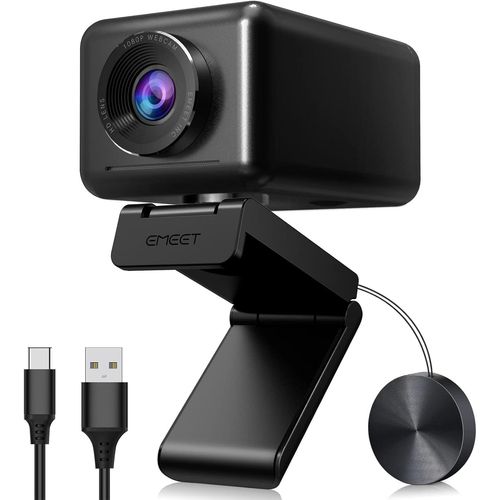 Webcam 1080P ¿ Jupiter Ai Gesichtserkennung Webcam, Full Hd Webcam Mit Lautsprecher, 96° Sichtfeld, Webcam Mit Lichtkorrektur, Plug & Play, For Win10, Mac Os X, Linux, Skype, Zum Konferenz