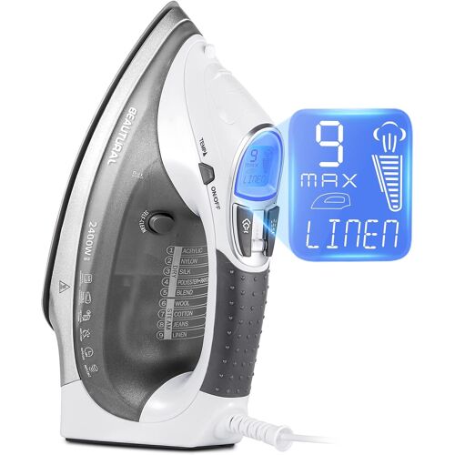 Fer vapeur 2400 W avec écran LCD et 9 préréglages