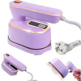 Fer À Repasser De Voyage,Mini Fer À Vapeur 1000 W,Grand Réservoir D'Eau De 100 Ml,Semelle En Céramique,Fer À Vapeur Portable Pliable Pour La Maison Et Les Voyages (Lilas)