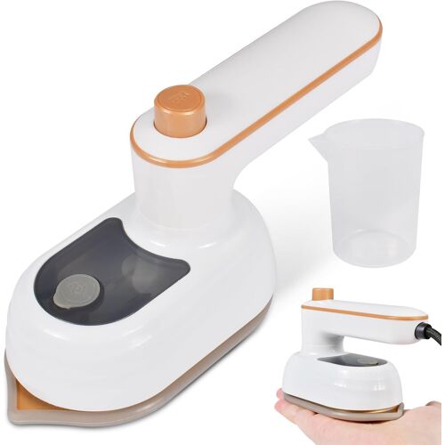 MEVRONISSHOP-Mini fer a Repasser Couture, Mini fer à Repasser de Voyage Portable, 180 Degrés Pliable Mini Fer à Vapeur, Machine à Repasser pour Voyage à Domicile, Technologie de Chauffage PTC 20s (bl