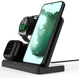 Samsung 3 In 1 Induction Charger, Wireless Charger For Samsung Galaxy S25 Ultra S24 S23 S22 S21 S20 Z Fold 5/Z Flip 5, Charging Station For Galaxy Watch 6/5 Pro, Galaxy Buds 2
