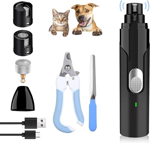 Dog Nail File,Electric Nail Clipper,Claw Cutter,Dog Nail Grinder,2 Speeds And 3 Ports,Rechargeable Nail File,Portable Silent For All Pets