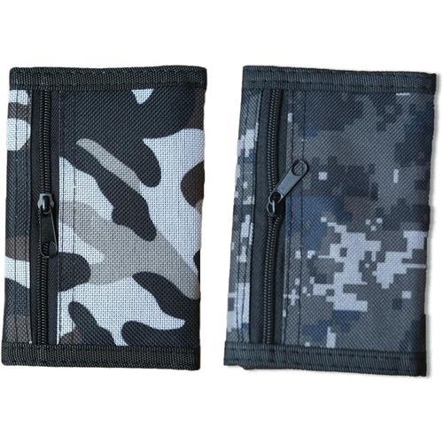 NSIECD-Portefeuille sac de Camouflage Mince en Toile Zippé 2 Pièces