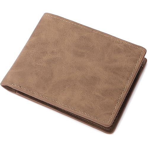 NSIECD-Porte Feuille pour Homme,Portefeuille Cuir Brun,Porte Feuille pour Homme Léger et Élégant,Vintage Givré Sensation,Portefeuilles et Porte-Carte Ultra-Mince,Conception à Double Couche