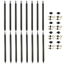 Lot De 8 Poteaux De Filet De Sécurité Ø25mm Pour Trampolines Avec Mousse, Visserie Et Capuchon (Longueur Totale 215cm)