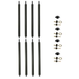 Lot De 4 Poteaux De Filet De Sécurité Ø25mm Pour Trampolines Avec Mousse, Visserie Et Capuchon (Longueur Totale 215cm)