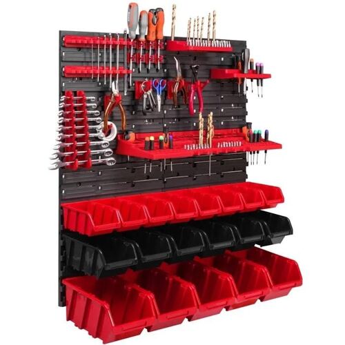 Panneau mural pour outils - BOTLE - 77 x 78 cm - 19 pièces - Plastique - Fixation murale facile