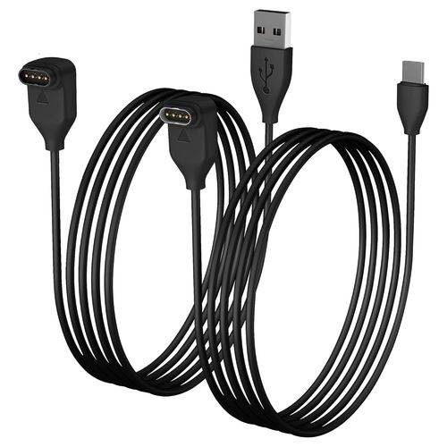 anwxai-Lot De 2 Câbles De Charge Compatibles Avec Montre Garmin,Câble Micro Usb Coudé À 90 Degrés Et Câble De Charge De Type C,Câble De 1 M Pour Fenix 7/7S/7X/6/6S/6X,Instinct,Vivoactive,Venu