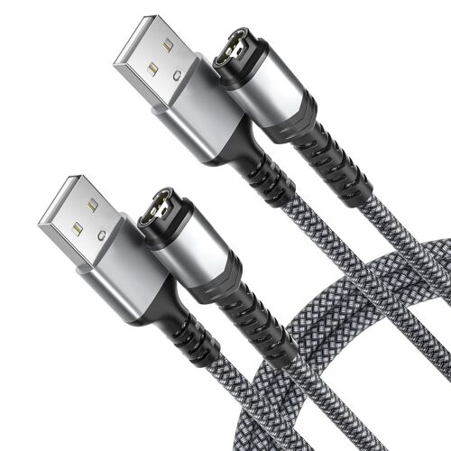 Câble Chargeur Pour Montre Garmin 1.2m 2-Pack,Cordon Charge Nylon Pour Fenix 8 E 7 7s 7x 6 Solar Pro,Forerunner 970 570 965 955 265 255 245 165 55 45,Vivoactive 6,Approach,Tactix,Venu 3s,Swim 2