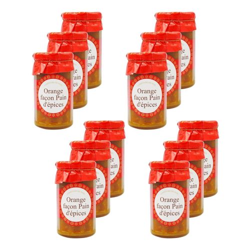 Lot 12x Confiture Orange Façon Pain D'épice - Pot 265g