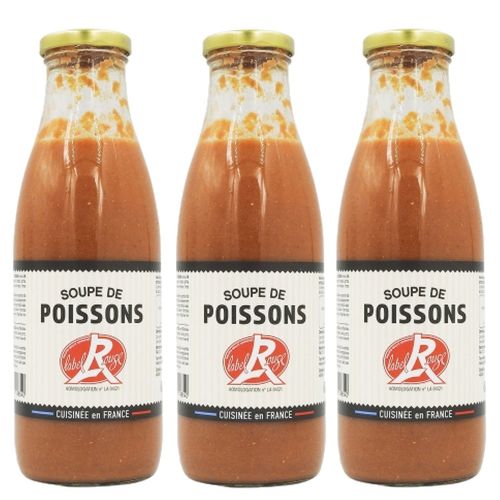 Lot 3x Soupe De Poissons Label Rouge - Bouteille 750ml