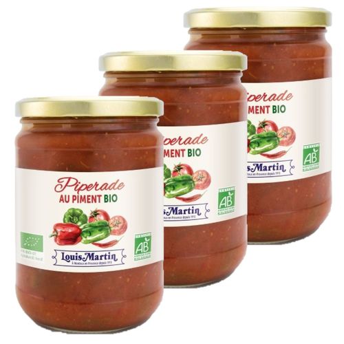 Lot 3x Piperade Au Piment Bio - Bocal 520g