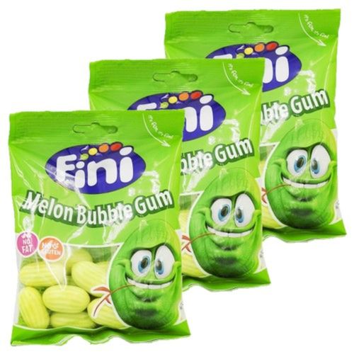 Lot 3x Melon Bubble Gum - Halal - Sachet 90g